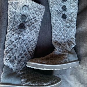 UGG Womens Boots Cardy II Sweater Knit Gray Sz 11